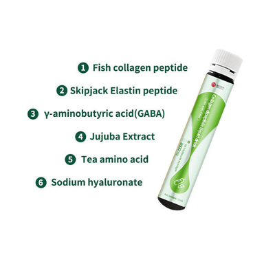 Da bebida elástica do Peptide do colagênio do bonito da laranja pigmentada da enzima do fruto da bebida do colagênio do mar da pele do OEM líquido oral de iluminação