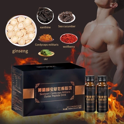 A bebida do Peptide do OEM LOGO Sealwort Cordyceps Militaris Oyster melhora o líquido oral dos cuidados médicos masculinos da resistência