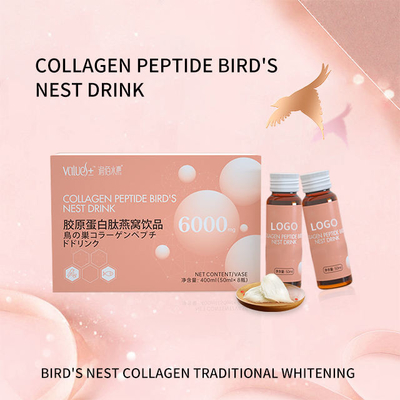OEM Beauty Clareamento da pele e beleza antienvelhecimento Colágeno Peptídeo Ninho de Pássaro Líquido Oral