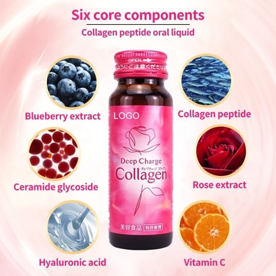 OEM/ODM Halal Bird Nest Colágeno Clareamento da pele Líquido Oral Frutado Bebida Ácido Hialurônico Colágeno Líquido Oral