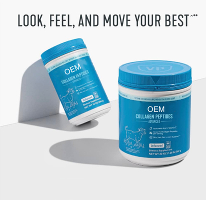 Os Peptides do colagênio da fonte do OEM pulverizam com ácido hialurónico e vitamina C 20 onças Unflavored 10 onças