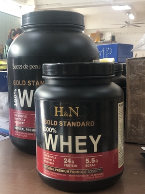 Pó 100% de construção da proteína da bandeira de ouro do músculo do corpo do pó do isolado da proteína do soro da marca própria do OEM 5lb
