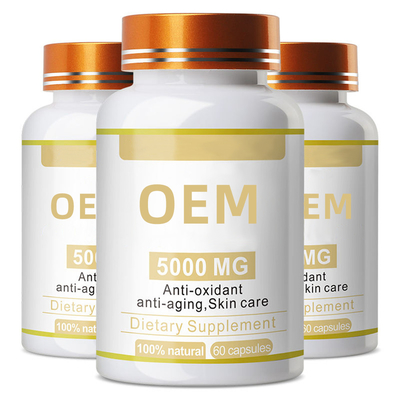 Os multivitamínicos e o alimento do OEM suplementam 10000mg comprimidos da glutatione da cápsula da vitamina E Softgel descascam clarear a cápsula