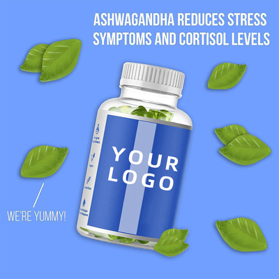 Suplementos nutricionais masculinos OEM Ashwagandha Plus Goma de magnésio Goma de vitamina