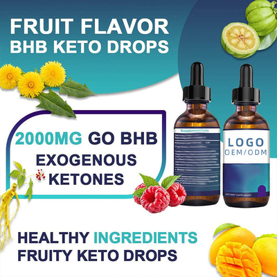 30ml Biotina Colágeno Gotas Emagrecedoras BHB Keto Gotas OEM Oil Seed Herbal Extract Óleo Essencial