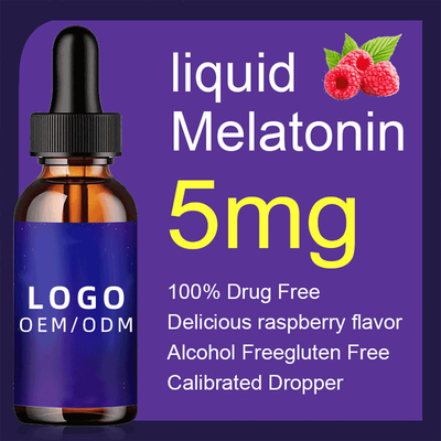 o colagênio da biotina de 50ml 5Mg deixa cair o Melatonin natural do OEM deixa cair o auxílio adulto do sono da noite