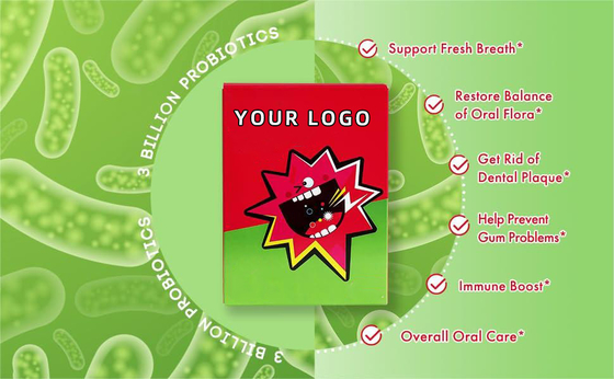 Sugar Free Oral Probiotic Bubble que as pastilhas marcam 3 bilhão CFU para os dentes apaga a saúde e a respiração fresca