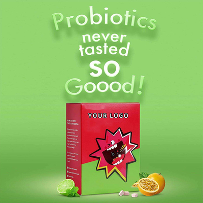 Sugar Free Oral Probiotic Bubble que as pastilhas marcam 3 bilhão CFU para os dentes apaga a saúde e a respiração fresca