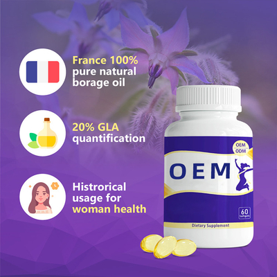 Ansiedade das hormonas das mulheres do ISO de HACCP a anti refinou a cápsula de Softgel do óleo do Borage
