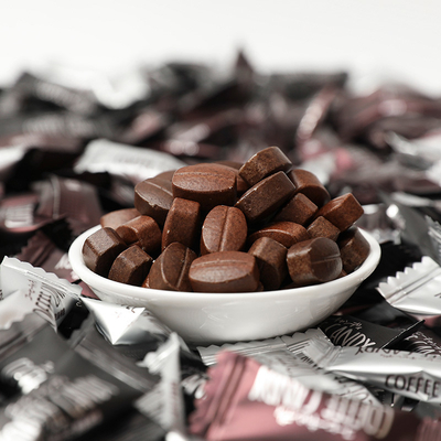 Doces veganos sem açúcar de grãos instantâneos de forma de café mastigável de grãos de café